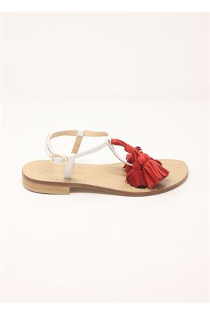 White sandals with red tassels Da Costanzo | NAPPINEGRBIANCOROSSO